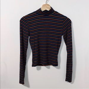 Striped Turtle Neck Top